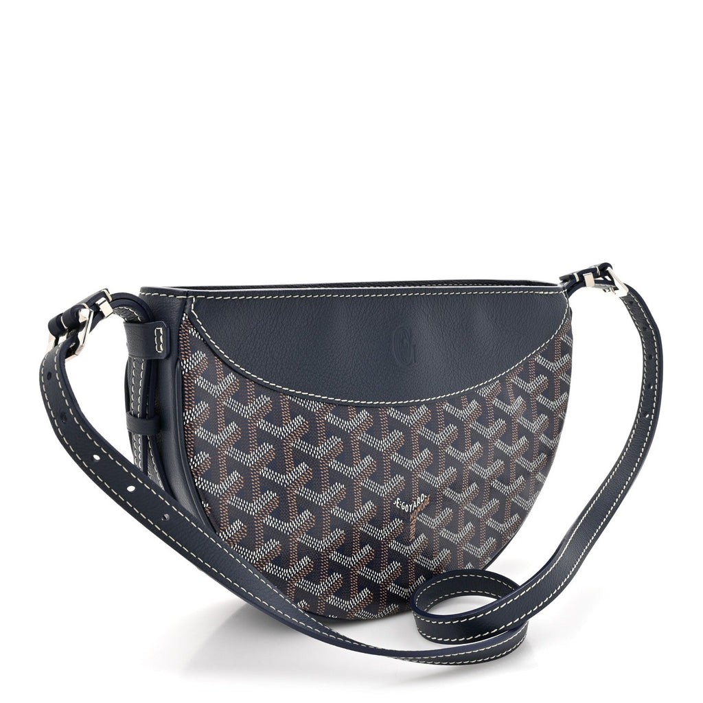 Goyard Navy Goyardine Belvedere Bag