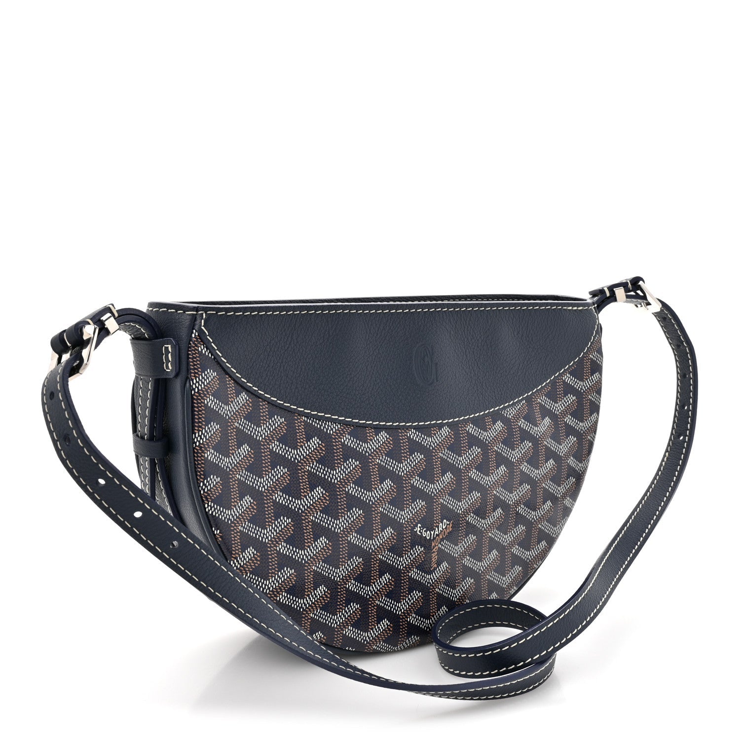 Goyard Navy Goyardine Belvedere Bag