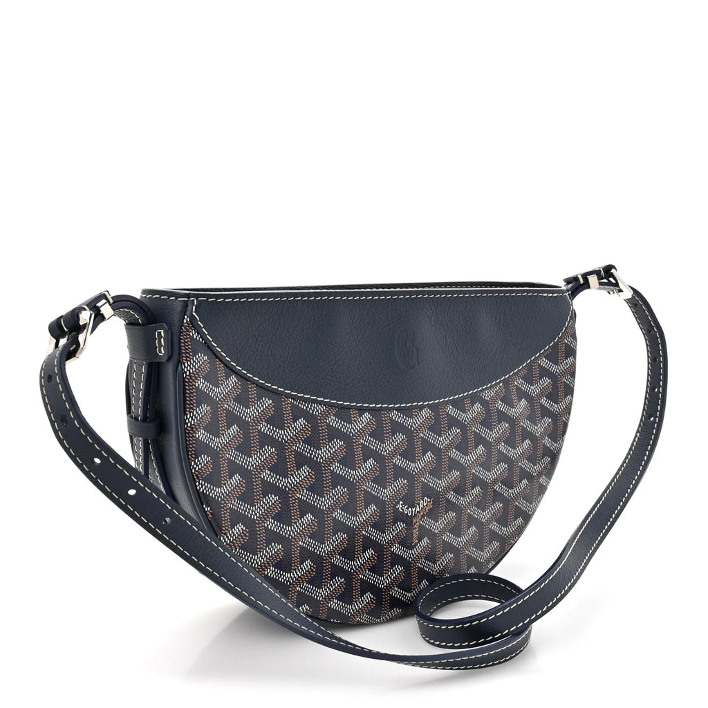 Goyard Navy Goyardine Belvedere Bag