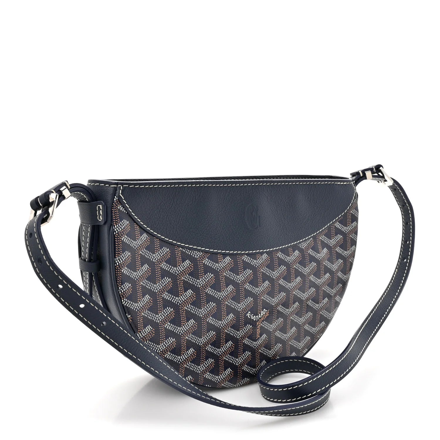 Goyard Navy Goyardine Belvedere Bag