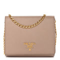 Prada Beige Saffiano Chain Bag