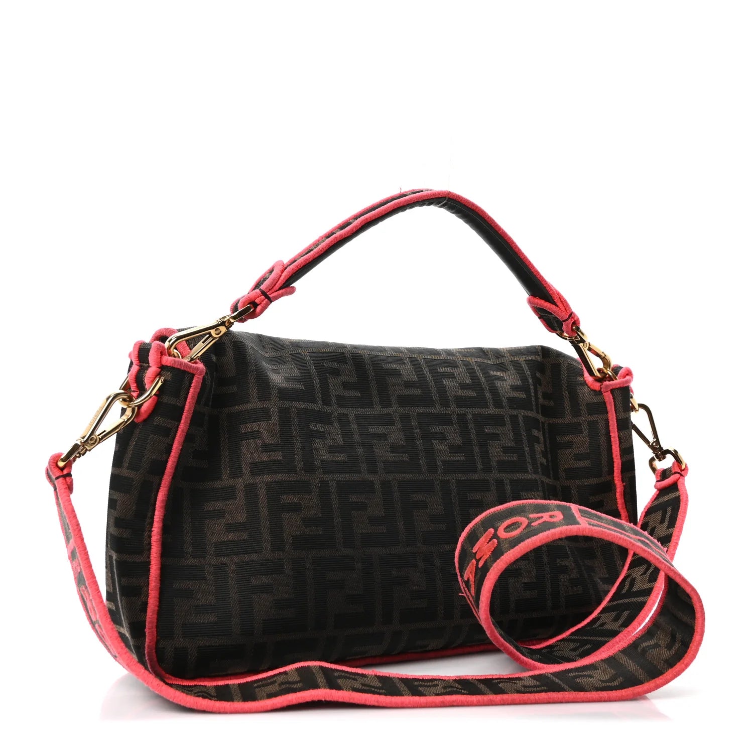Fendi Pink Zucca Monogram Baguette