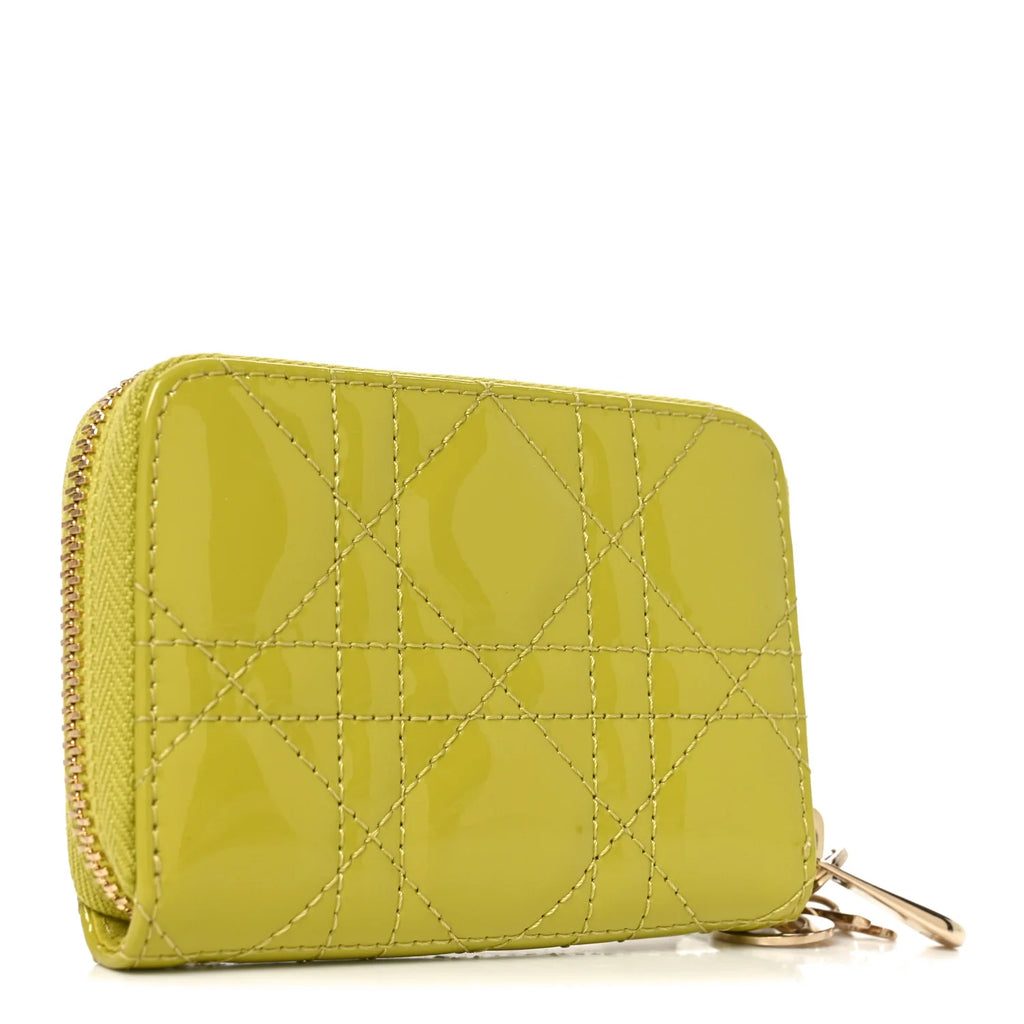 Dior Yellow Cannage Patent Wallet