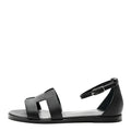 Hermes Black Leather Santal Sandals