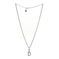 Dior Silver Crystal "D" Necklace