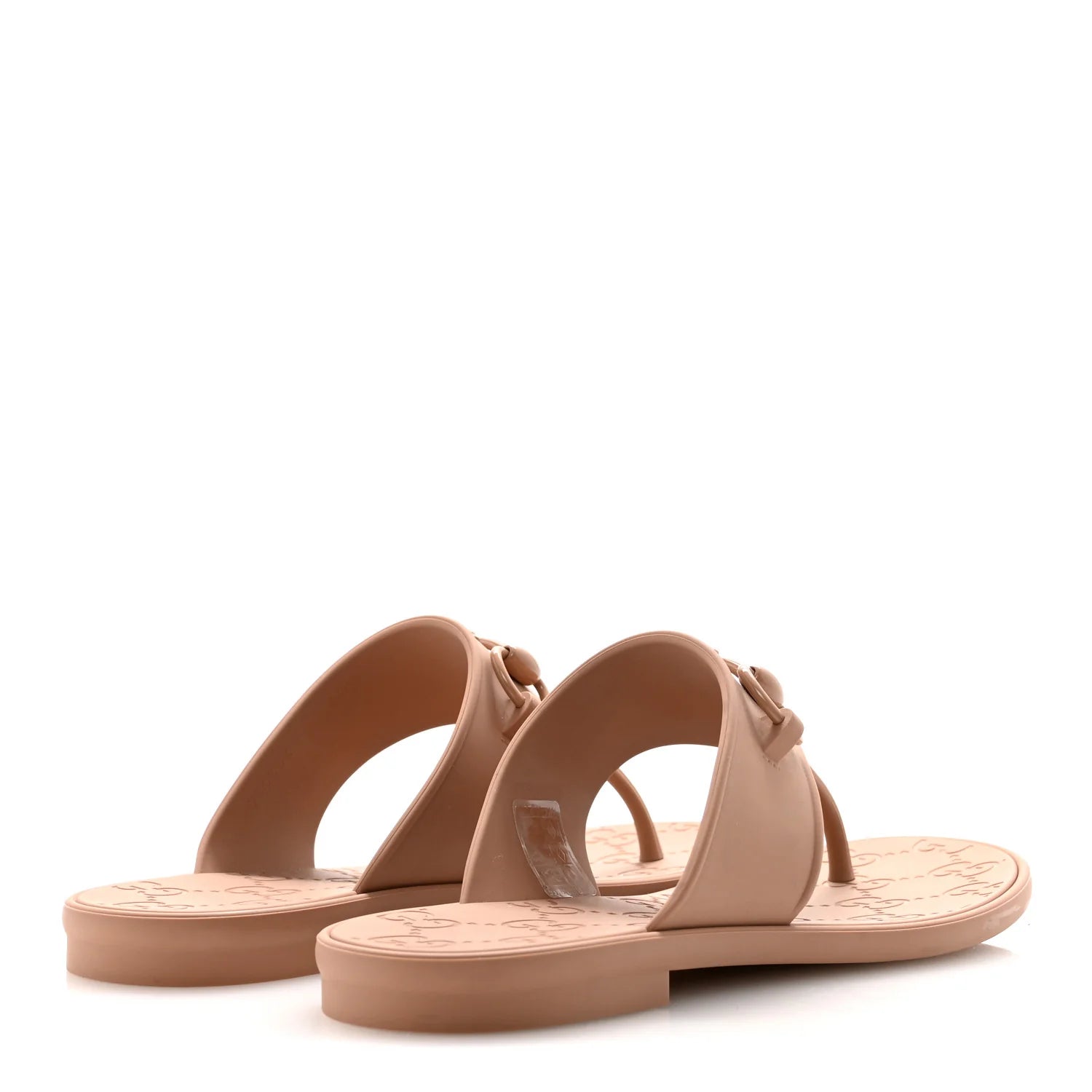 Gucci Nude Rubber Horsebit Sandals