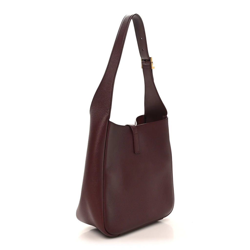 Saint Laurent Burgundy Grained Hobo