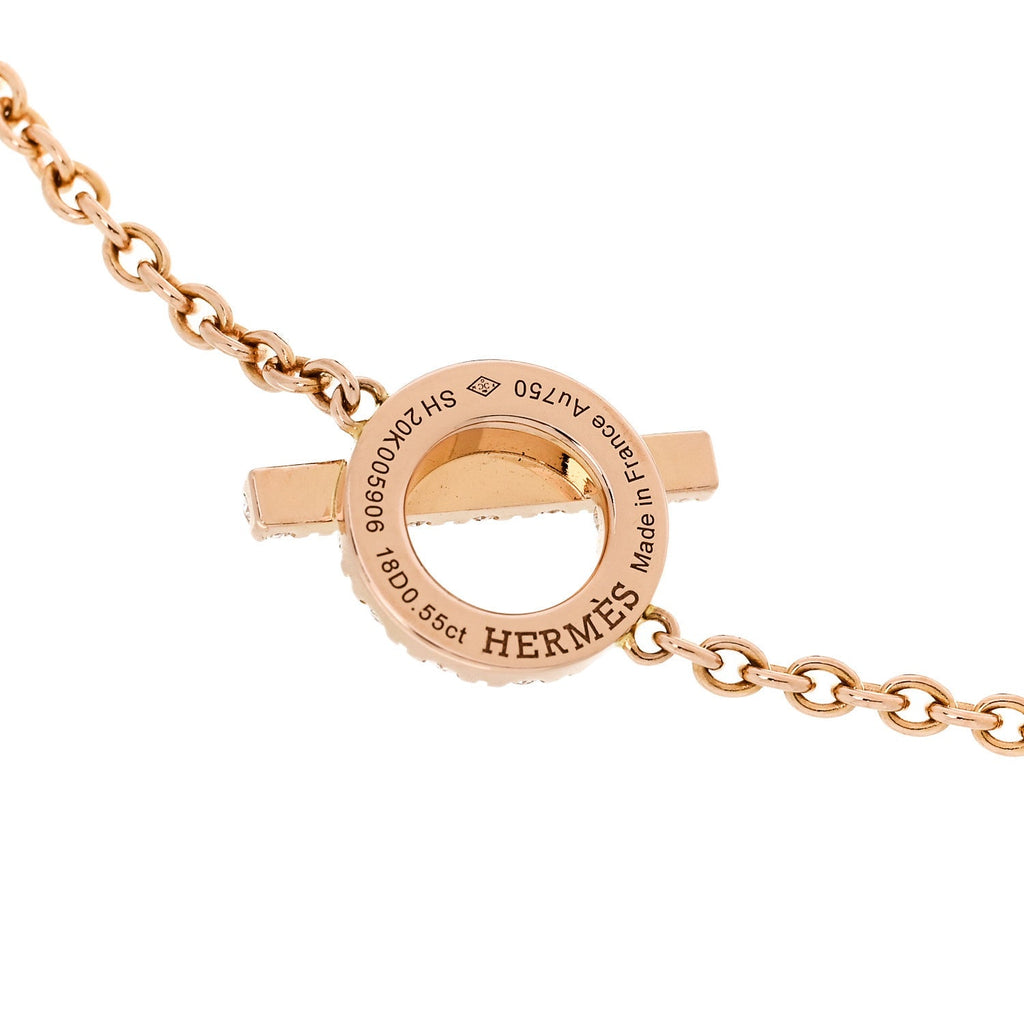 Hermes Rose Gold Diamond Finesse Bracelet