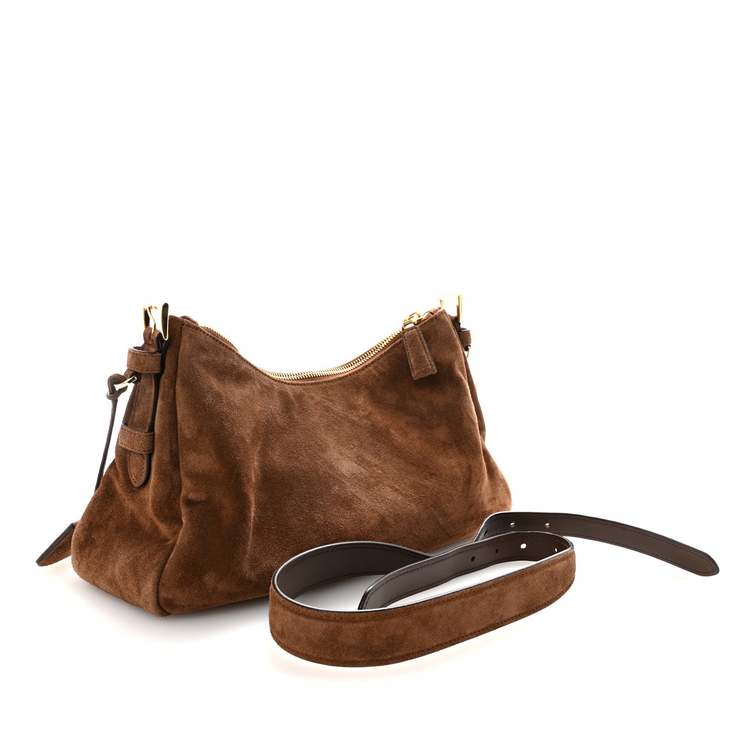 Prada Brown Suede Shoulder Bag