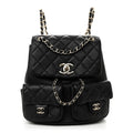 Chanel Black Quilted Leather Backpack