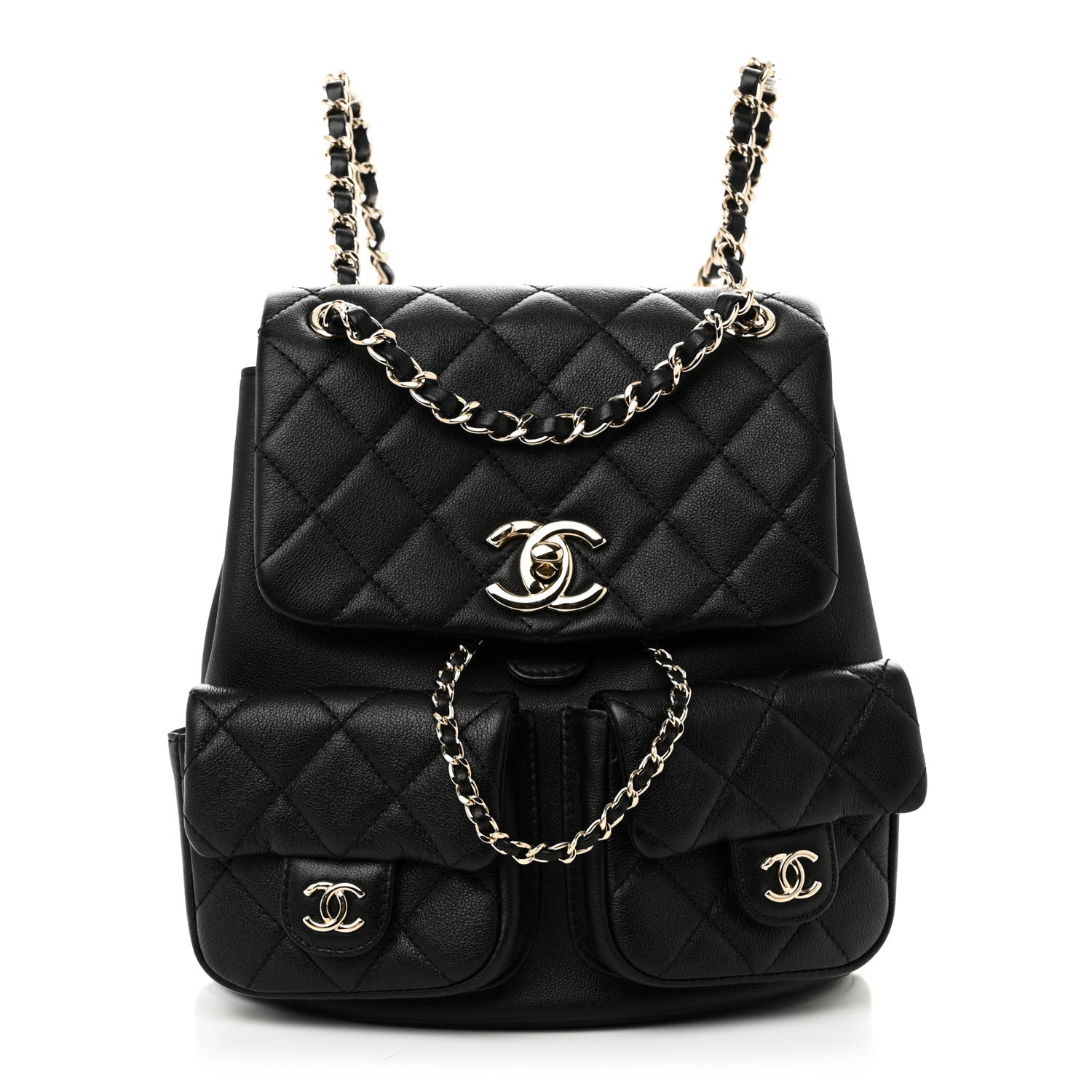 Chanel Black Quilted Leather Backpack