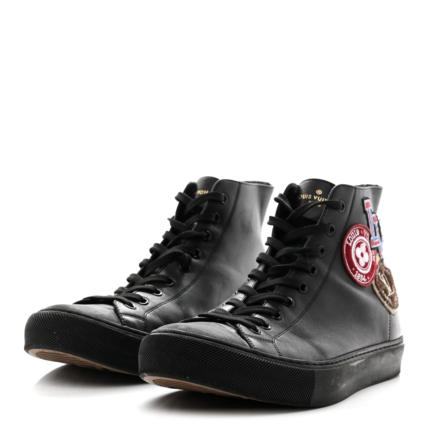Louis Vuitton Black Leather High-Top