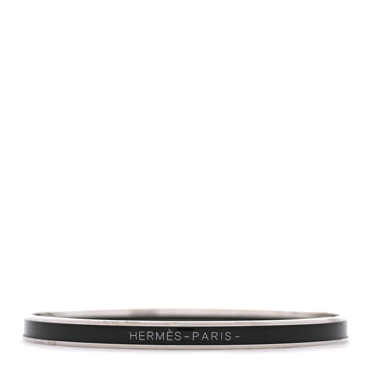 Hermes Silver Black Enamel Bracelet