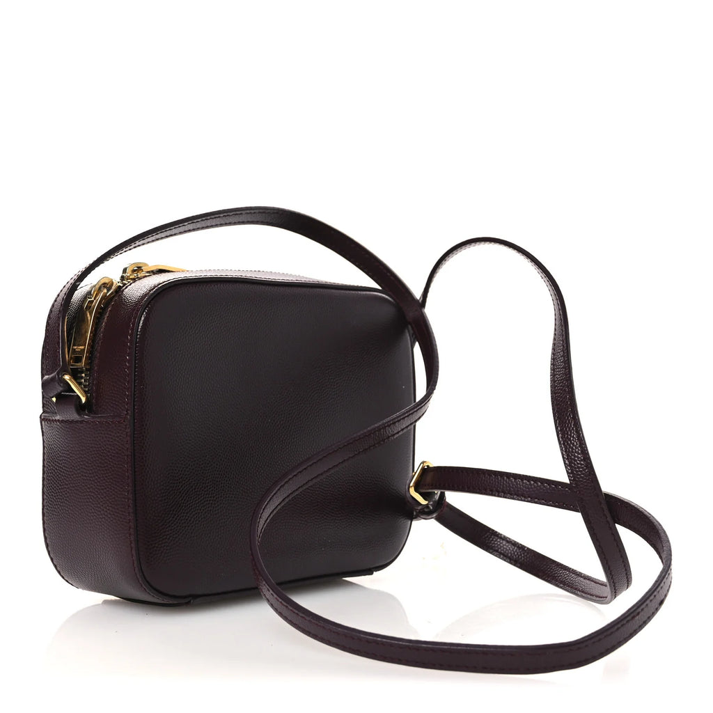 Saint Laurent Burgundy Grained Bag