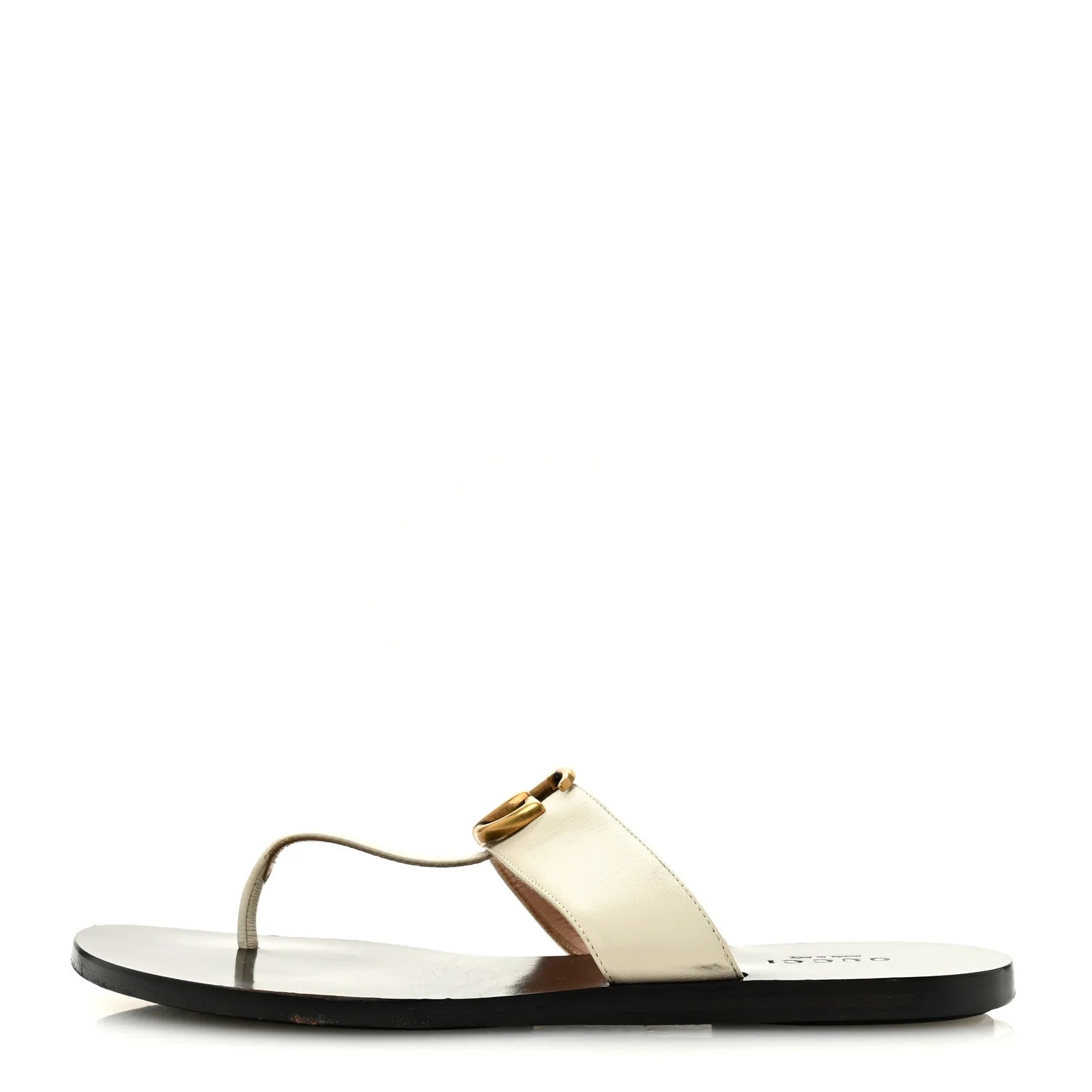 Gucci Off-White Leather Thong Sandals