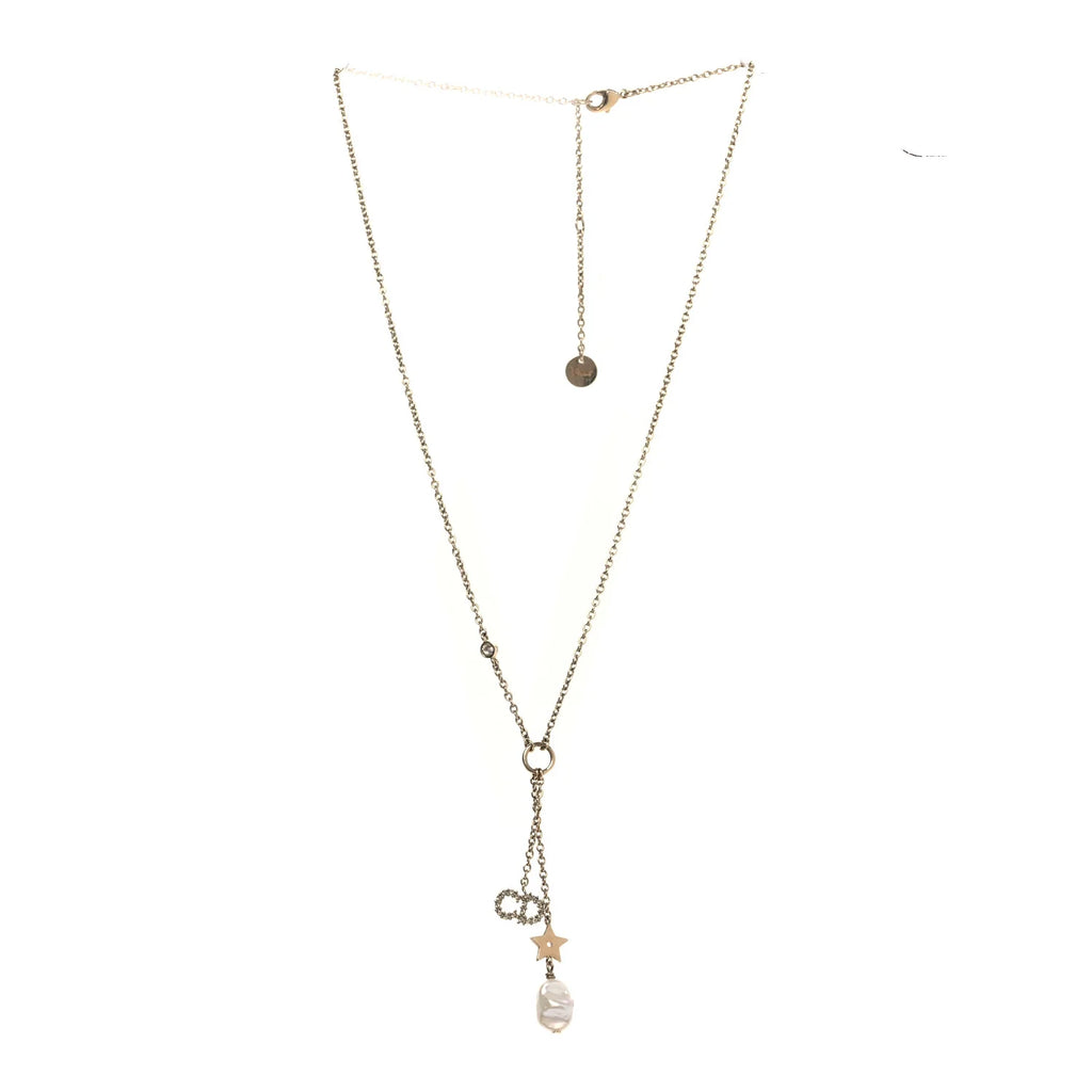 Dior Gold Star Pearl Necklace