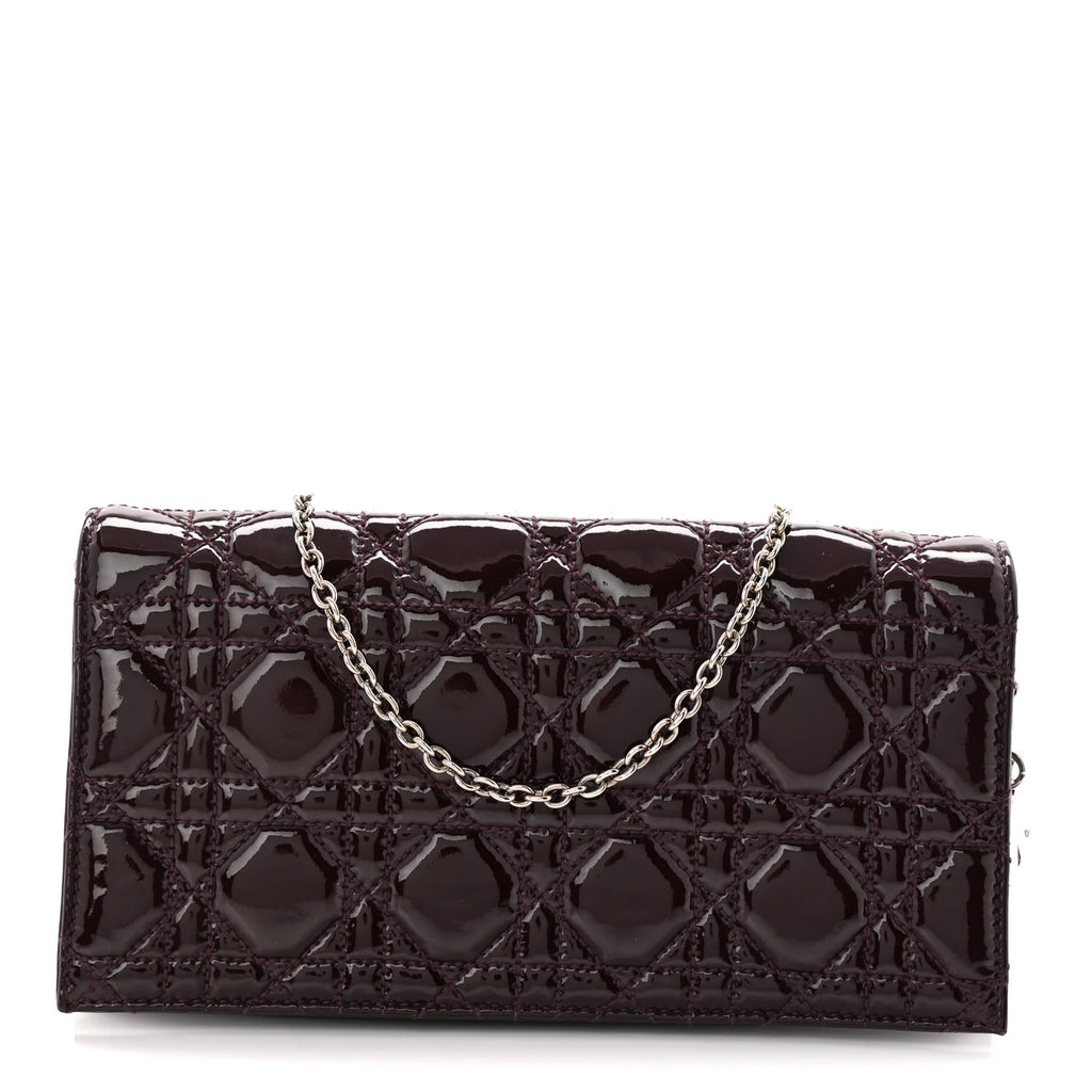 Dior Burgundy Cannage Patent Pouch
