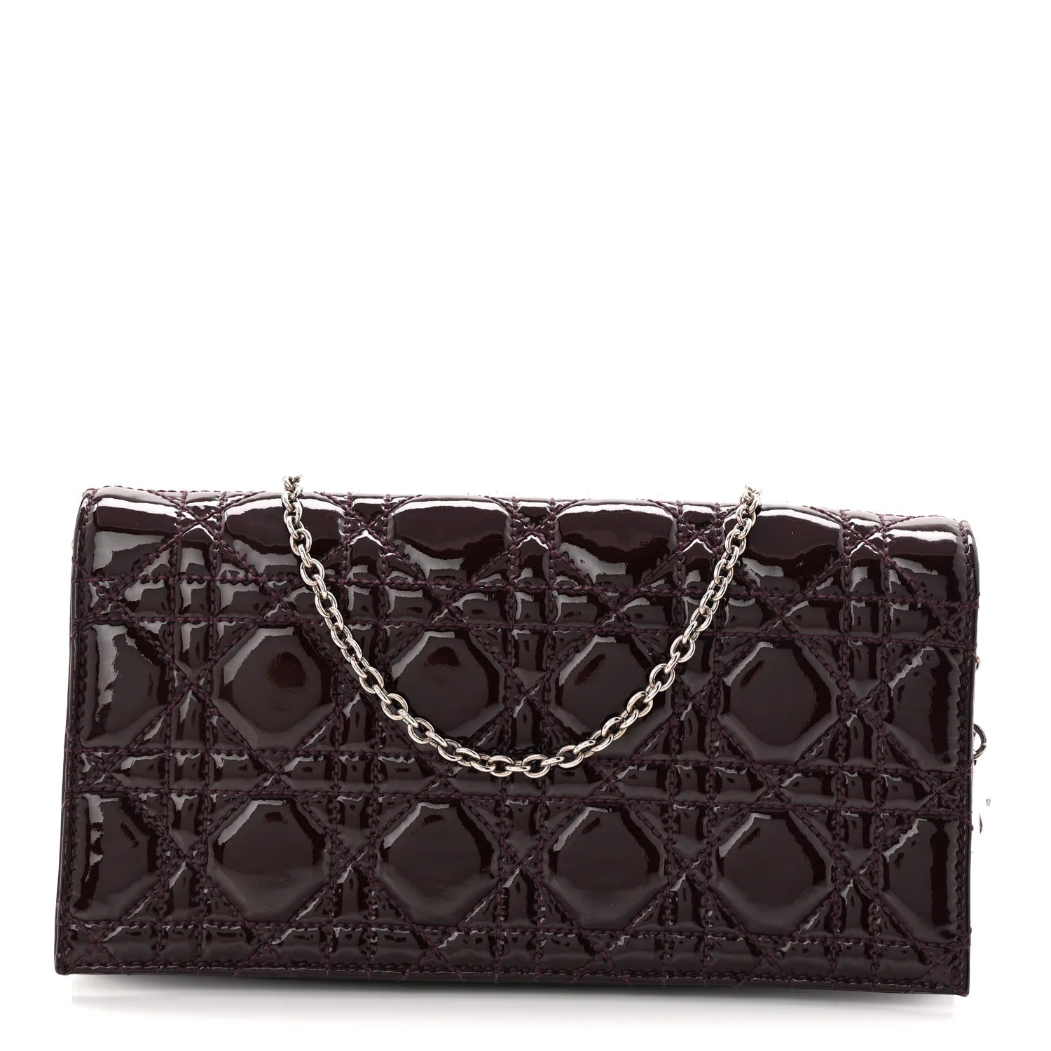 Dior Burgundy Cannage Patent Pouch
