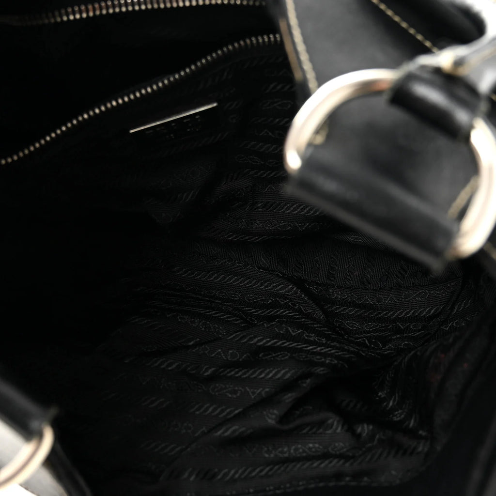 Prada Black Nylon Leather Shoulder Bag