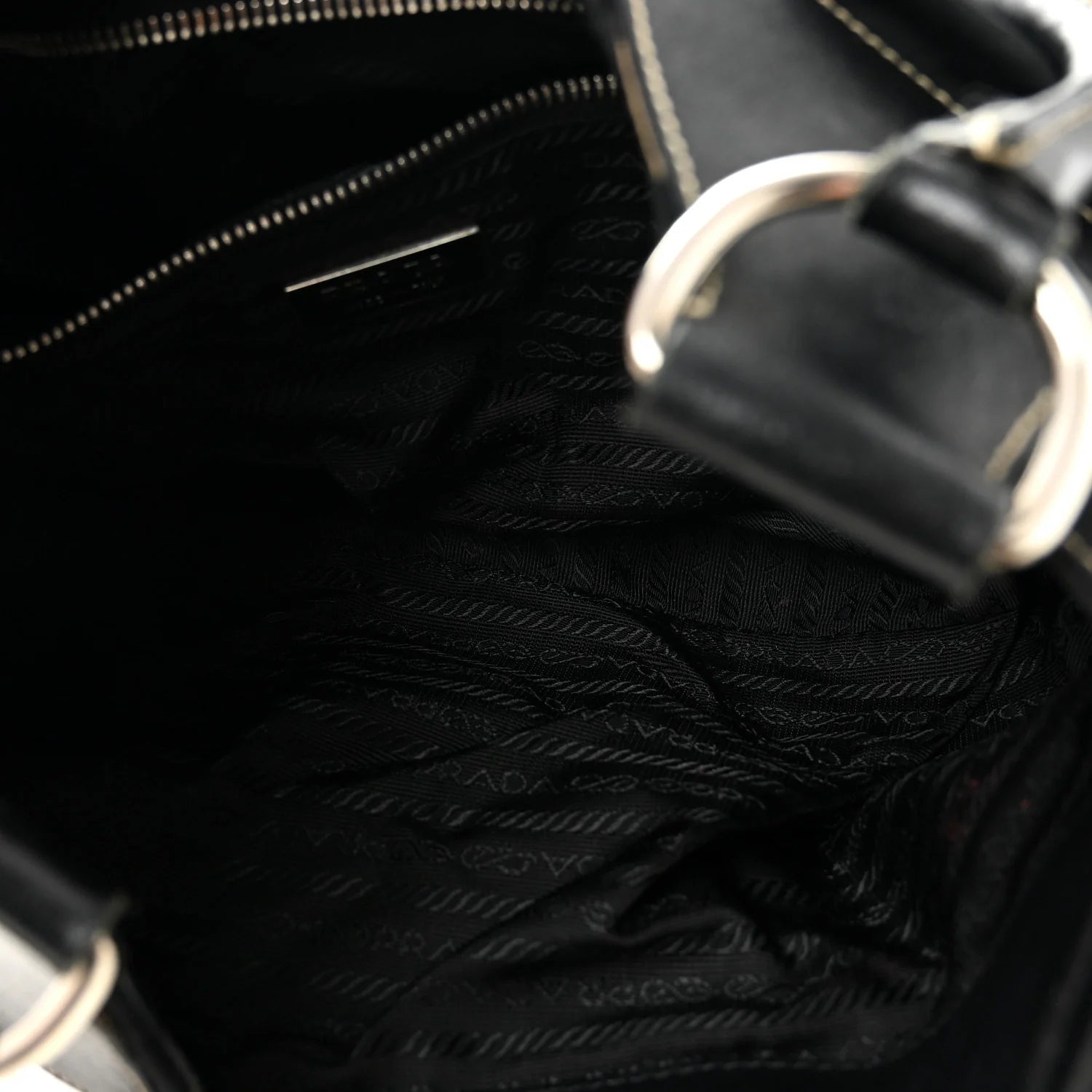 Prada Black Nylon Leather Shoulder Bag