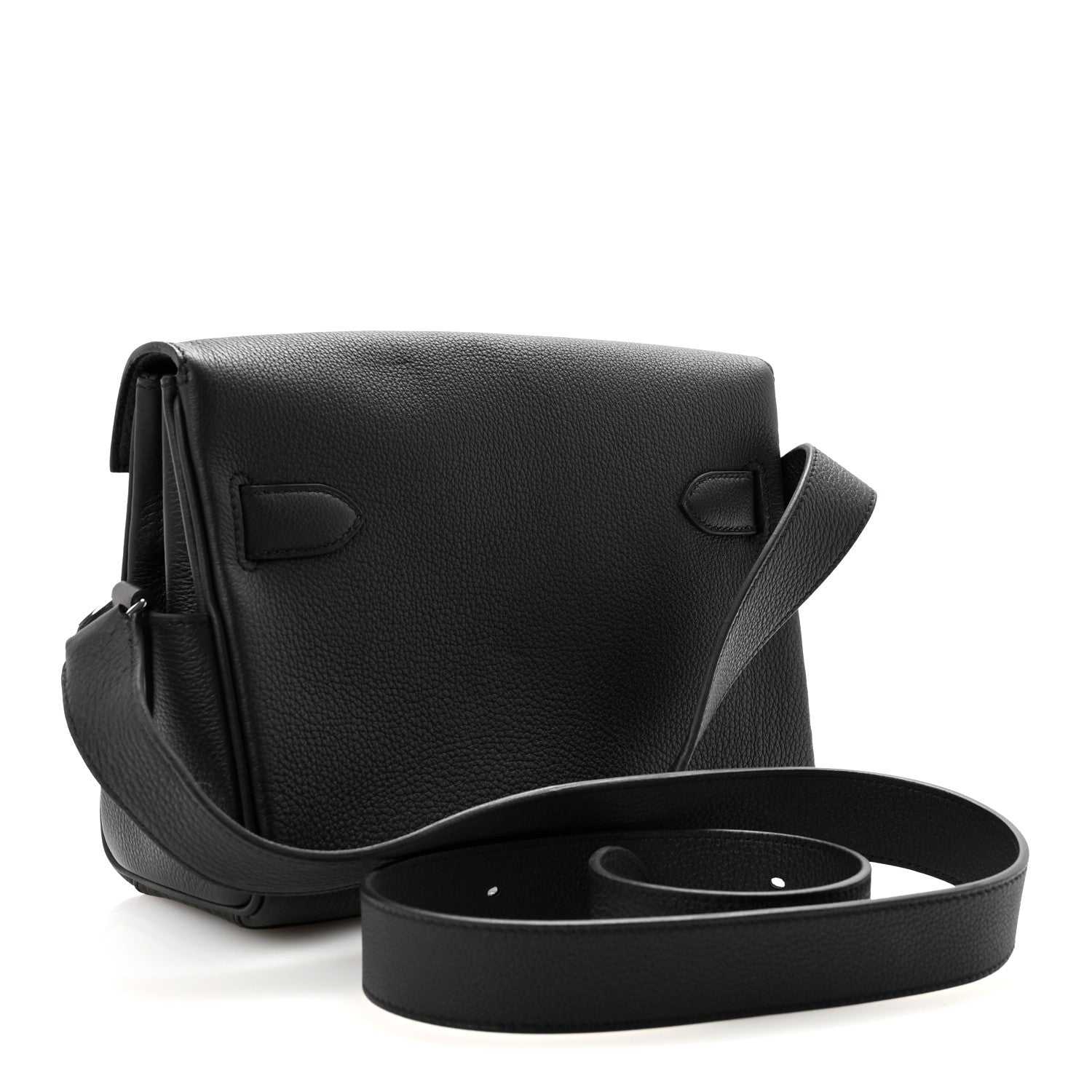 Hermes Black Grained Leather Kelly Danse