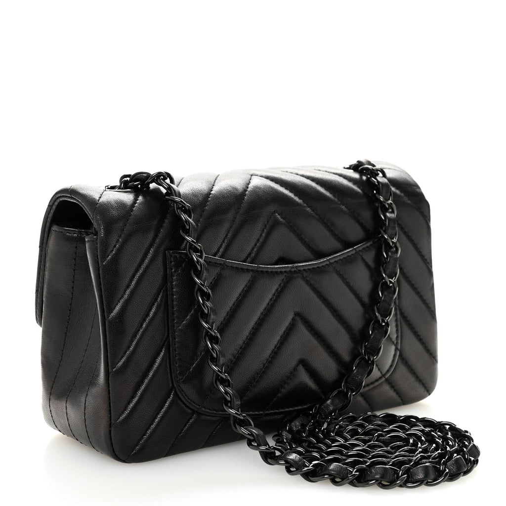 Chanel Black Chevron Quilted Bag