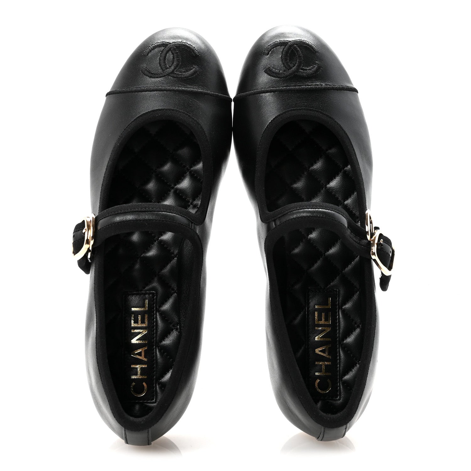 Chanel Black Leather Mary Janes