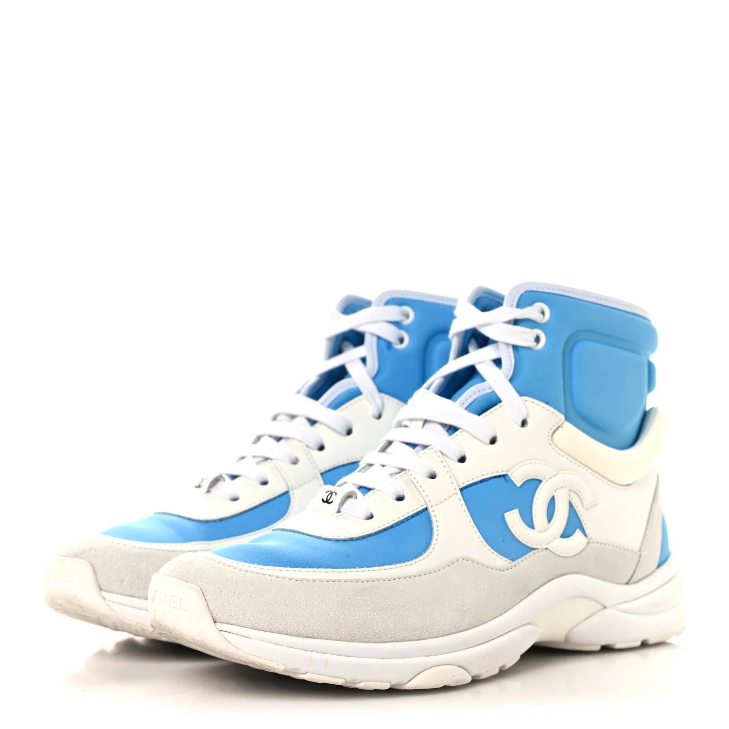 Chanel Blue White High-Top Sneakers