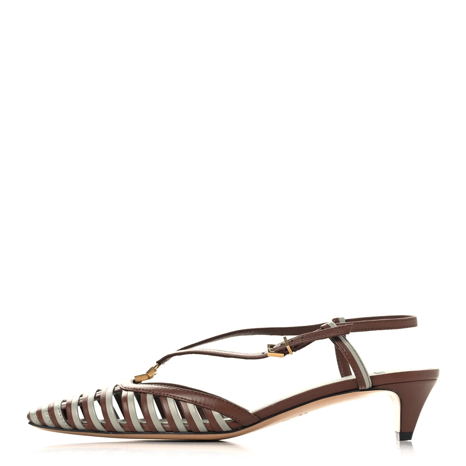 Prada Bicolor Interwoven Kitten Heels