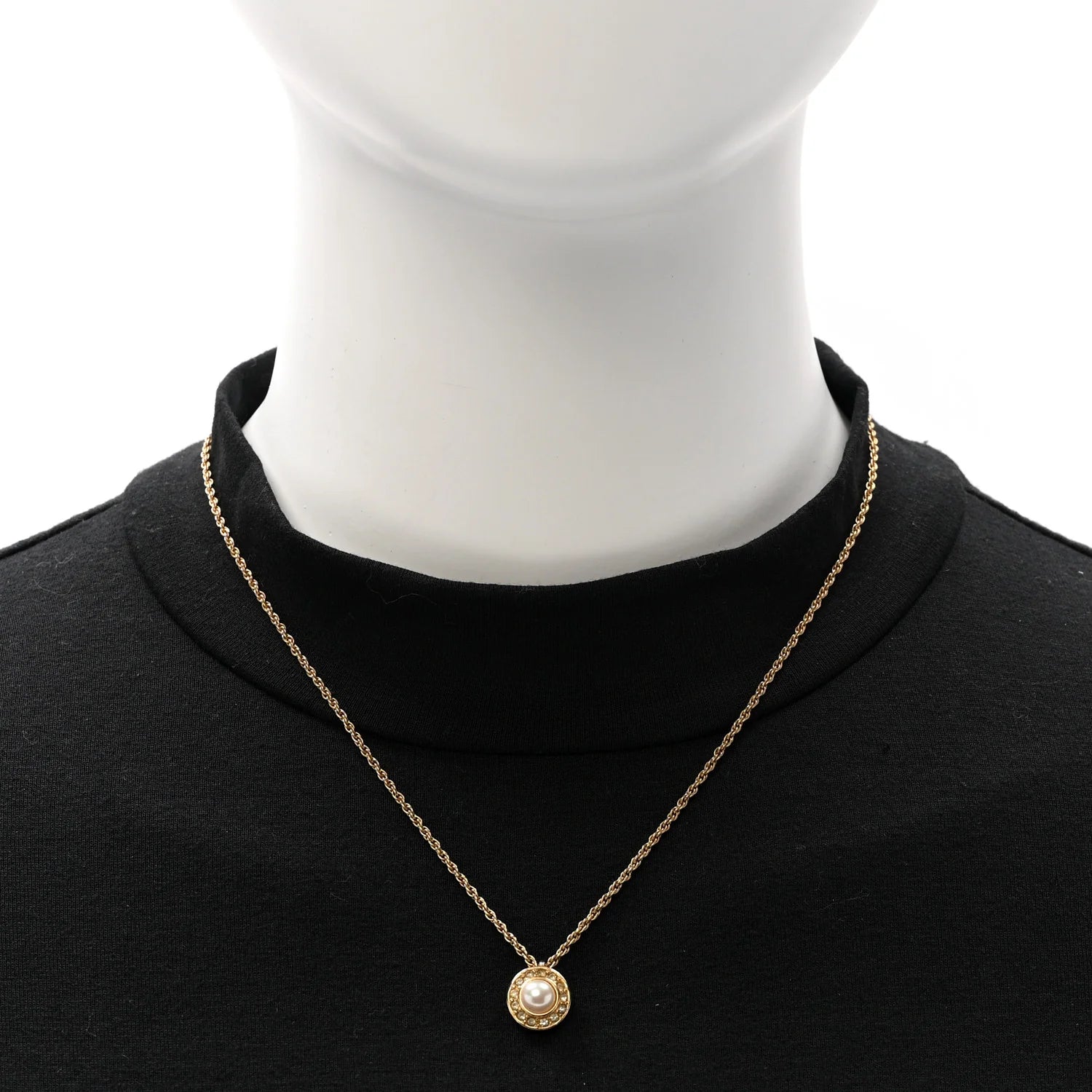 Dior Gold-Tone Pearl Crystal Necklace