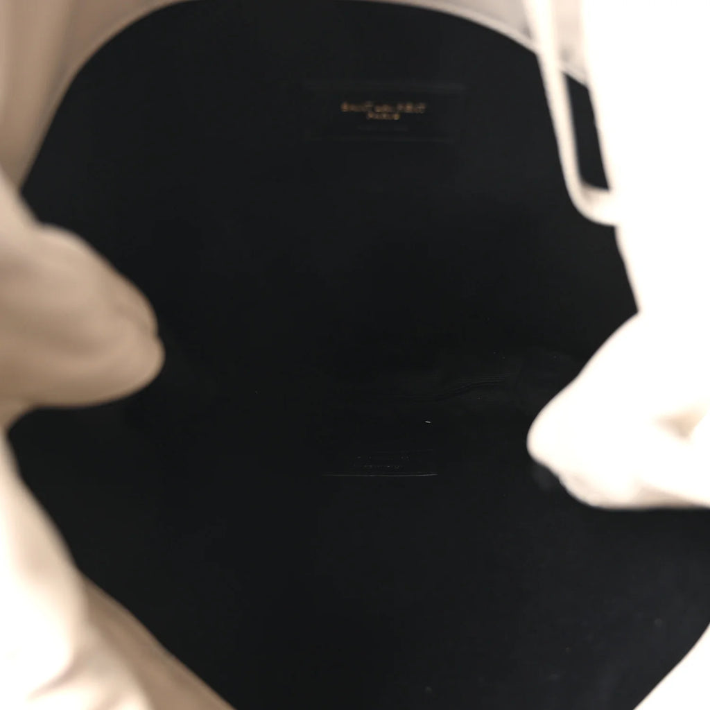Saint Laurent White Quilted Bucket