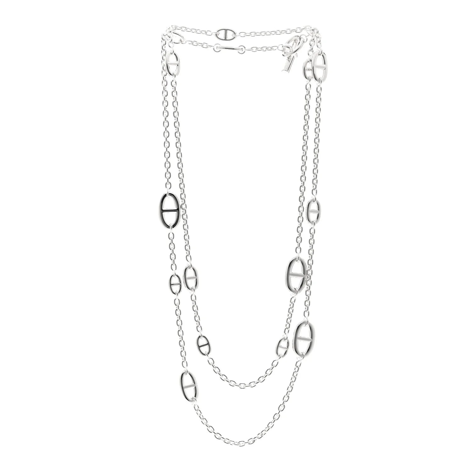 Hermes Silver Chaine d'Ancre Necklace