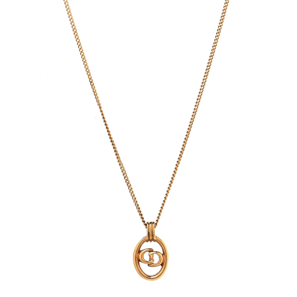 Dior Vintage Gold Logo Necklace