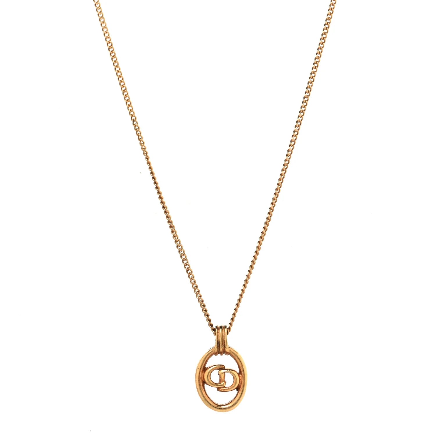 Dior Vintage Gold Logo Necklace