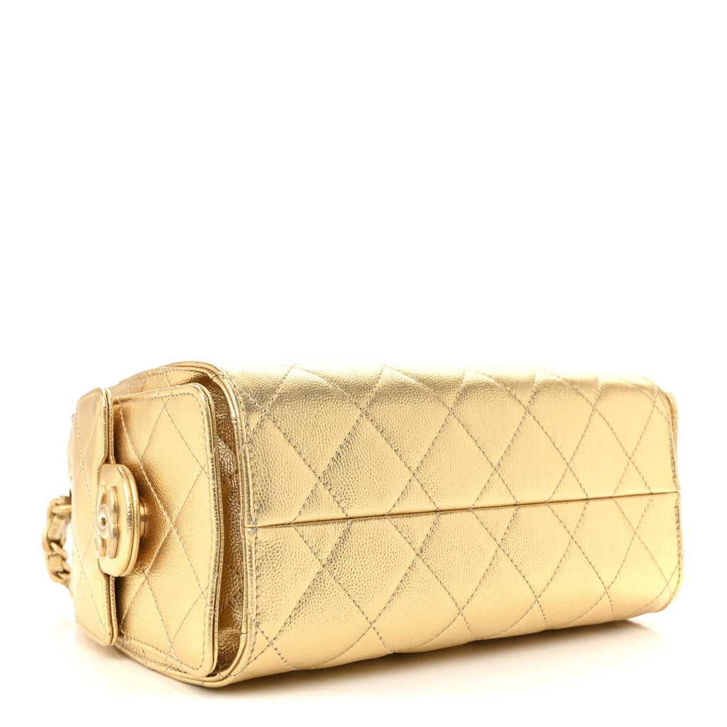 Chanel Gold Quilted Leather Bag