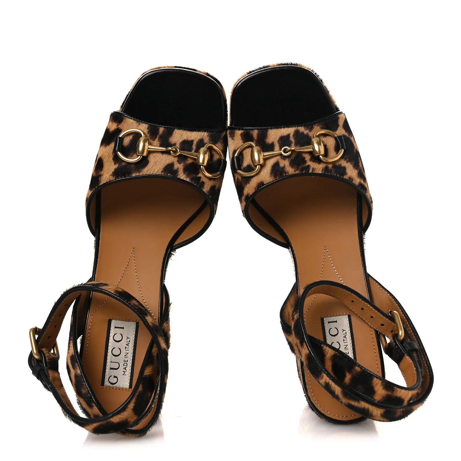 Gucci Leopard Calf Hair Sandals