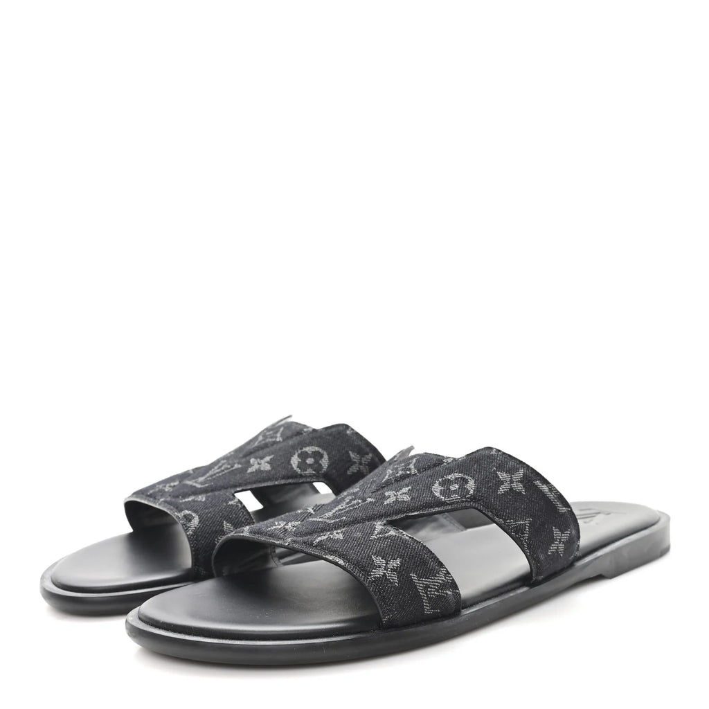 Louis Vuitton Black Monogram Slides