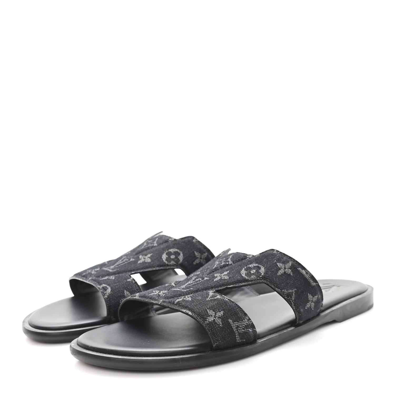 Louis Vuitton Black Monogram Slides