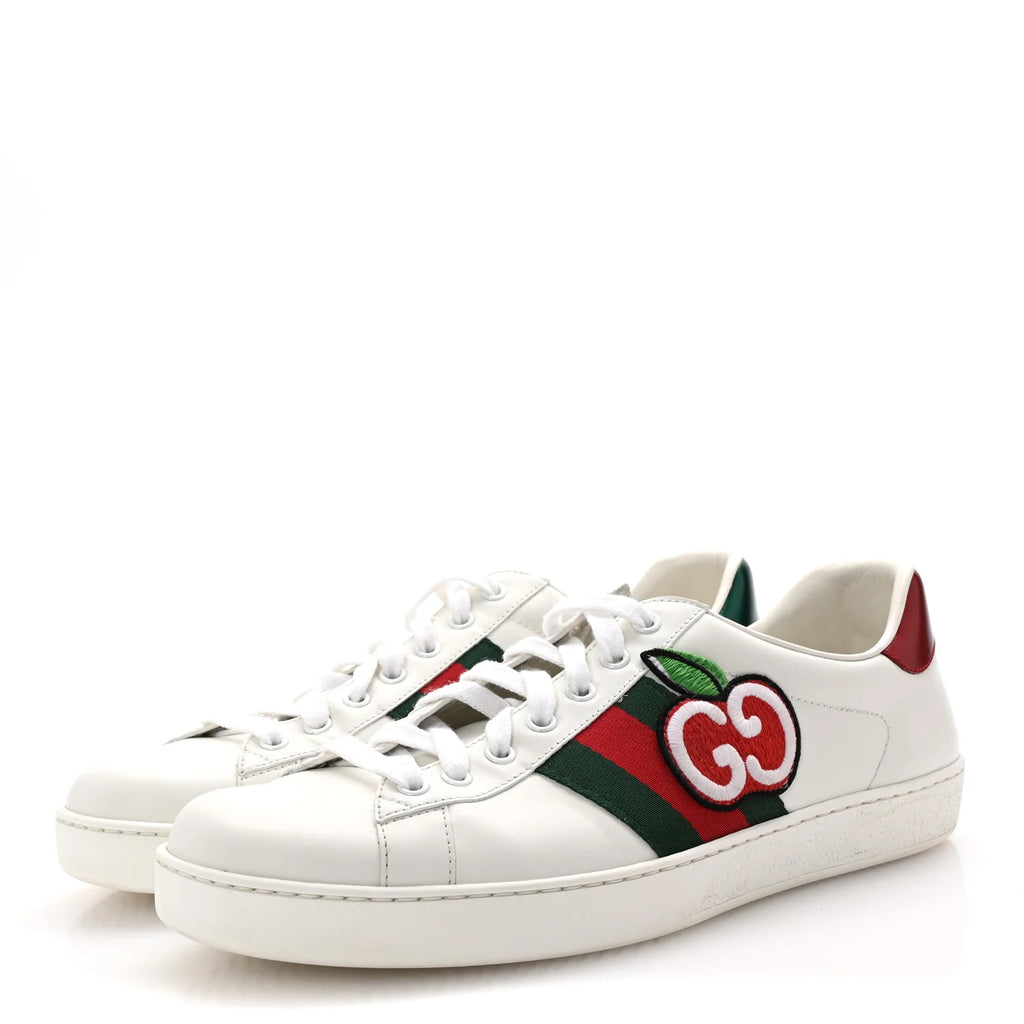Gucci White Leather Cherry Ace Sneakers