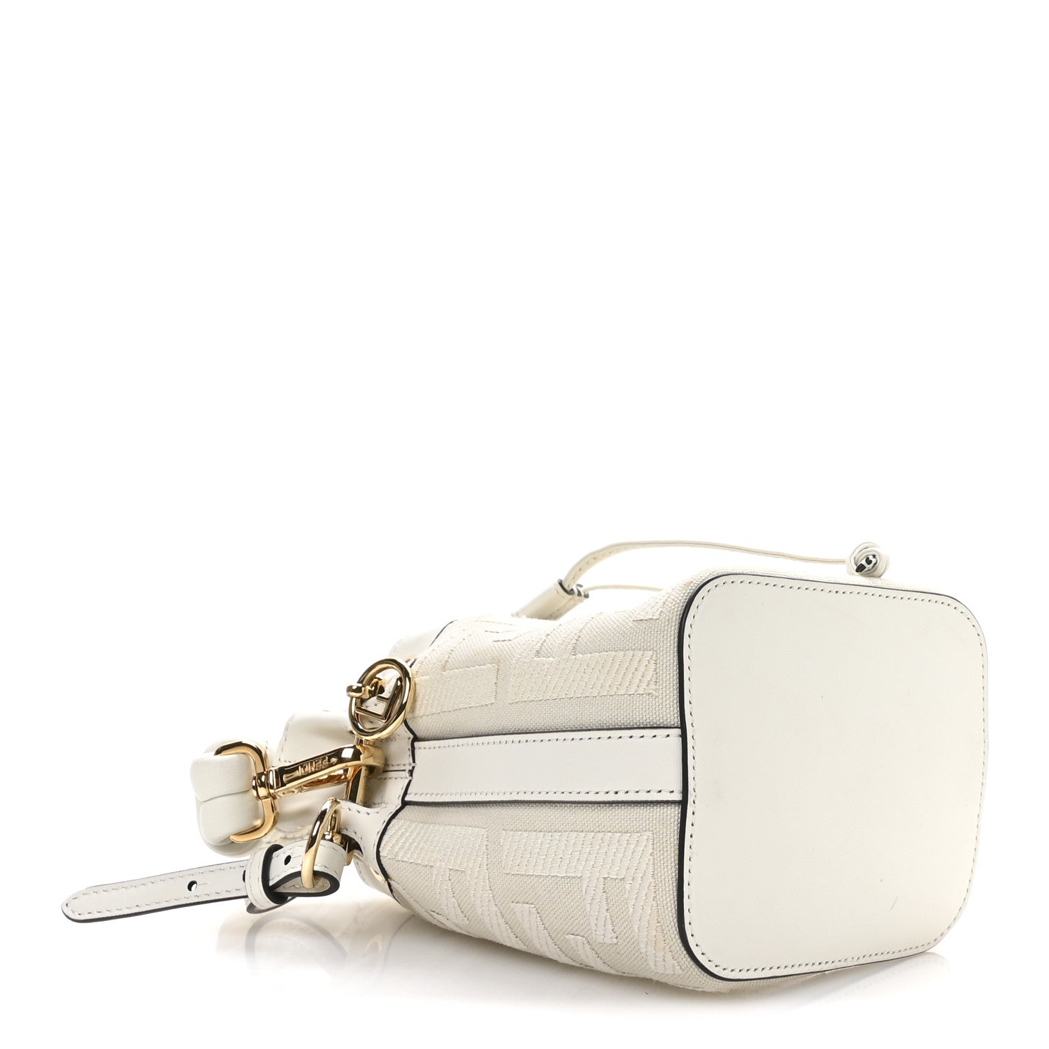 Fendi White Monogram Mini Bucket