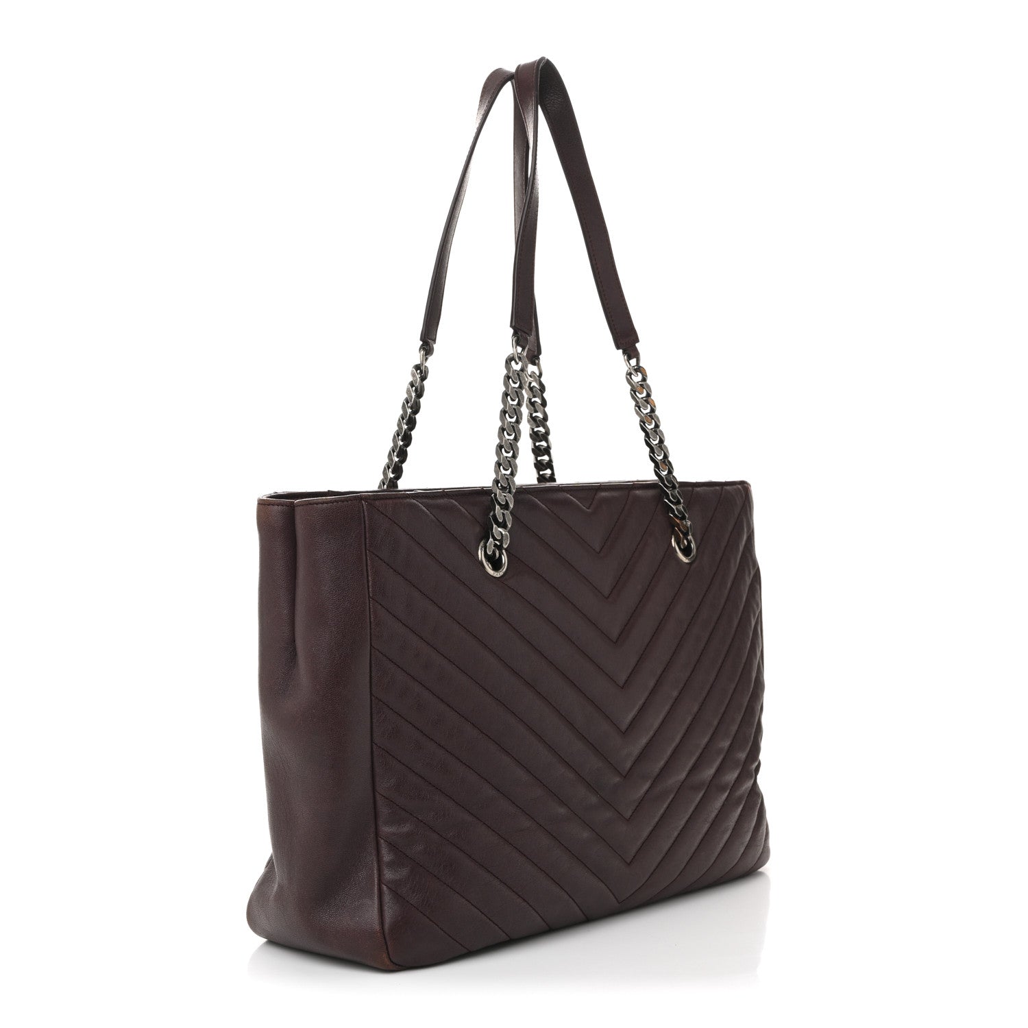 Saint Laurent Burgundy Quilted Tote