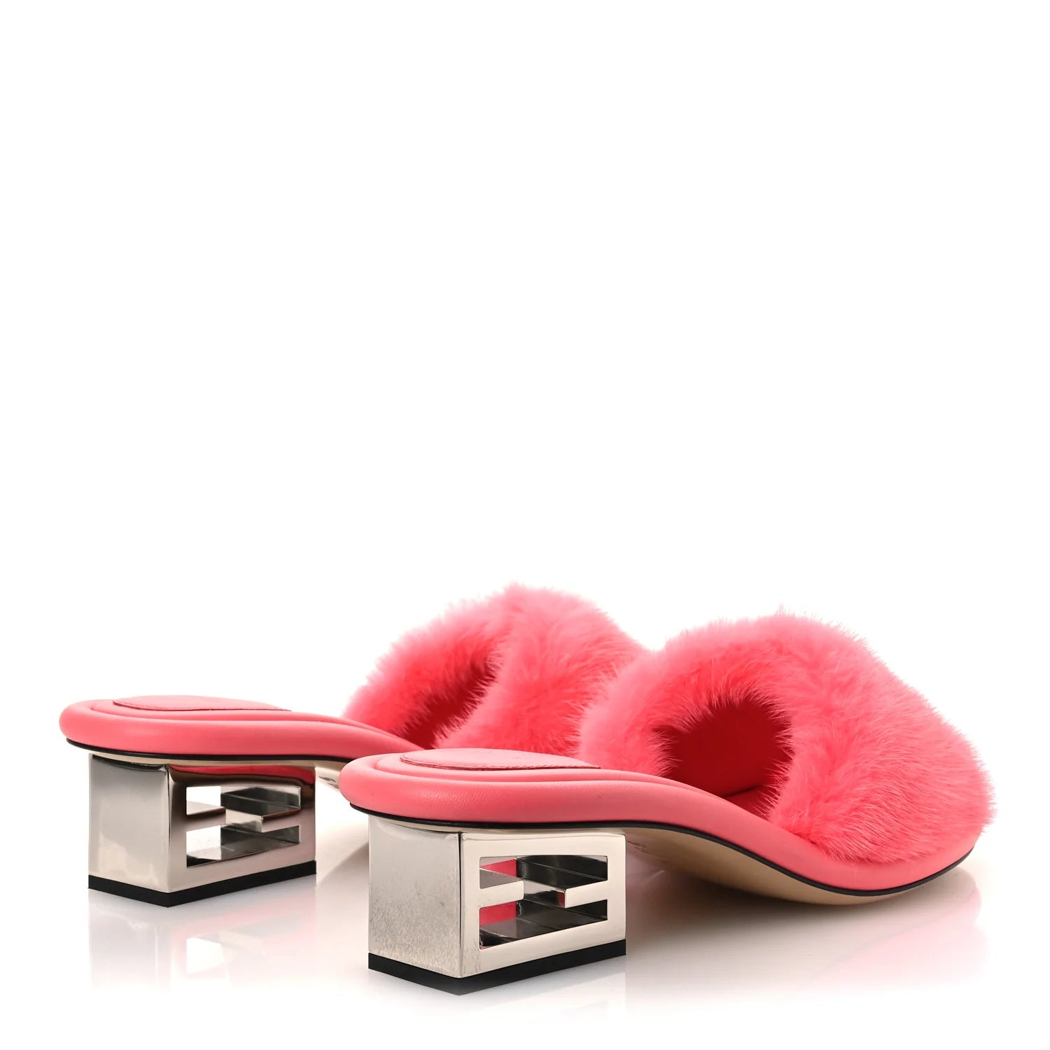 Fendi Pink Mink Fur Mules