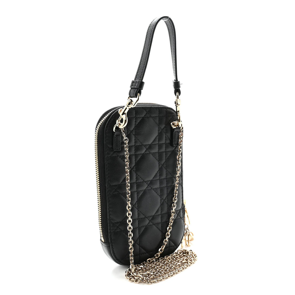 Dior Black Cannage Leather Pouch