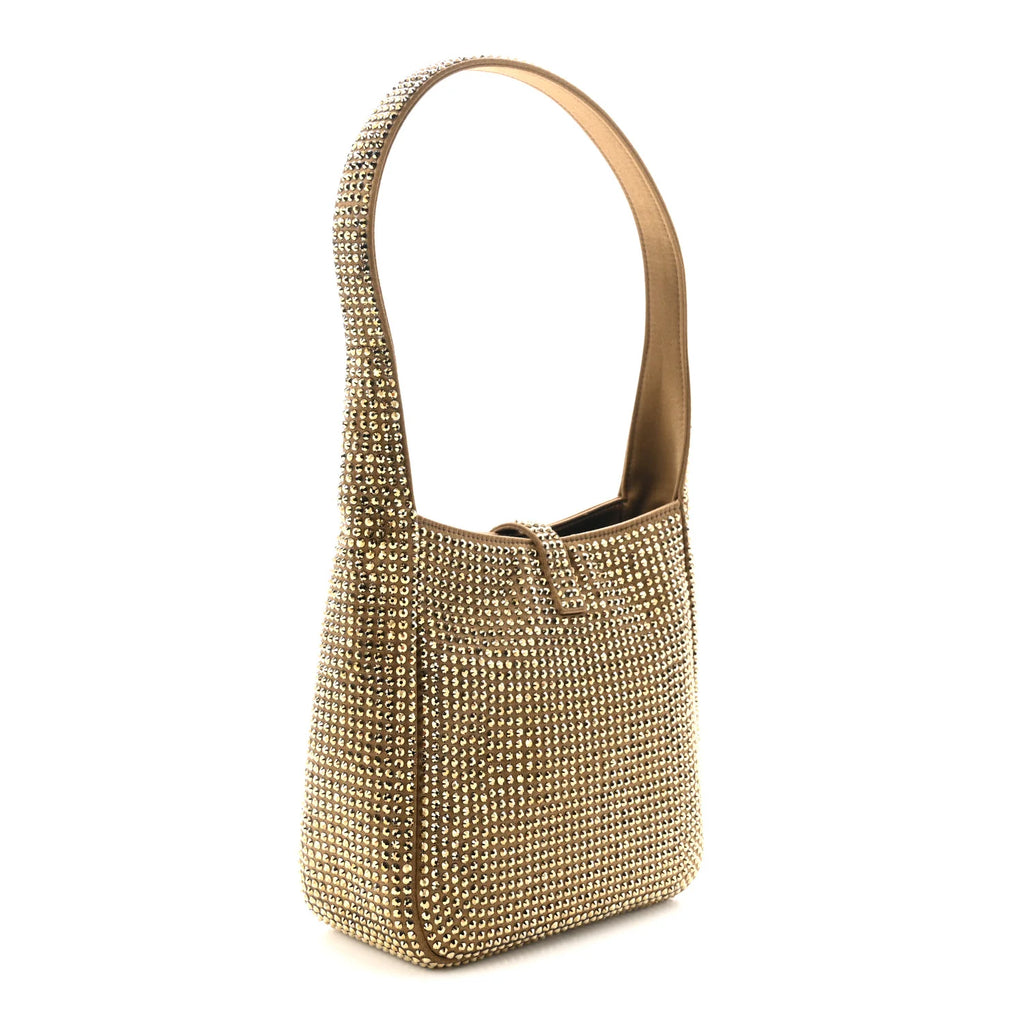 Saint Laurent Gold Crystal Hobo