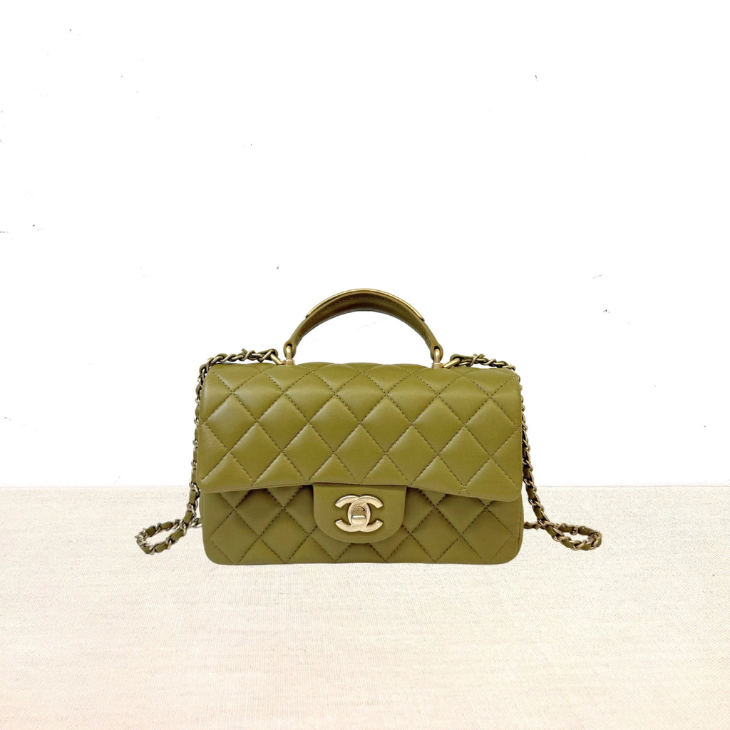 Chanel Lime Green Quilted Flap