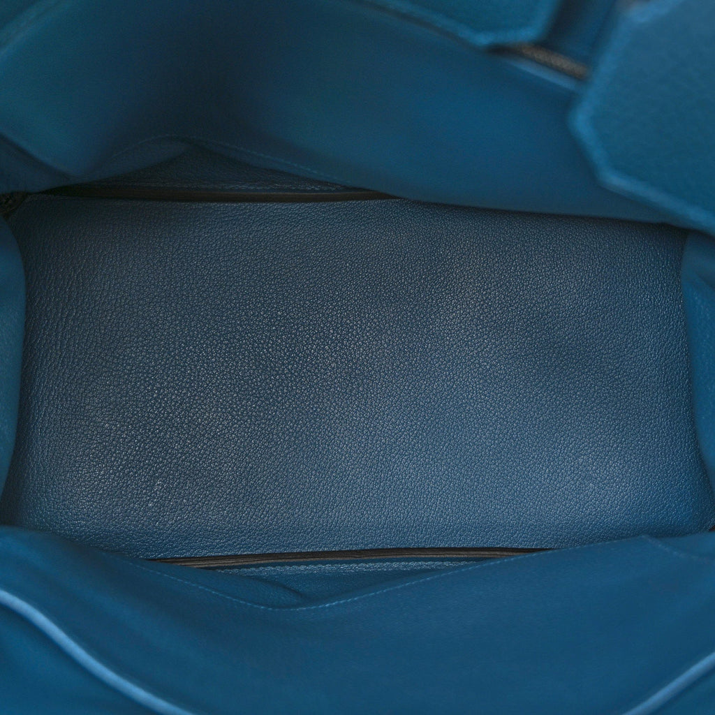 Hermes Birkin Blue Grained Handbag