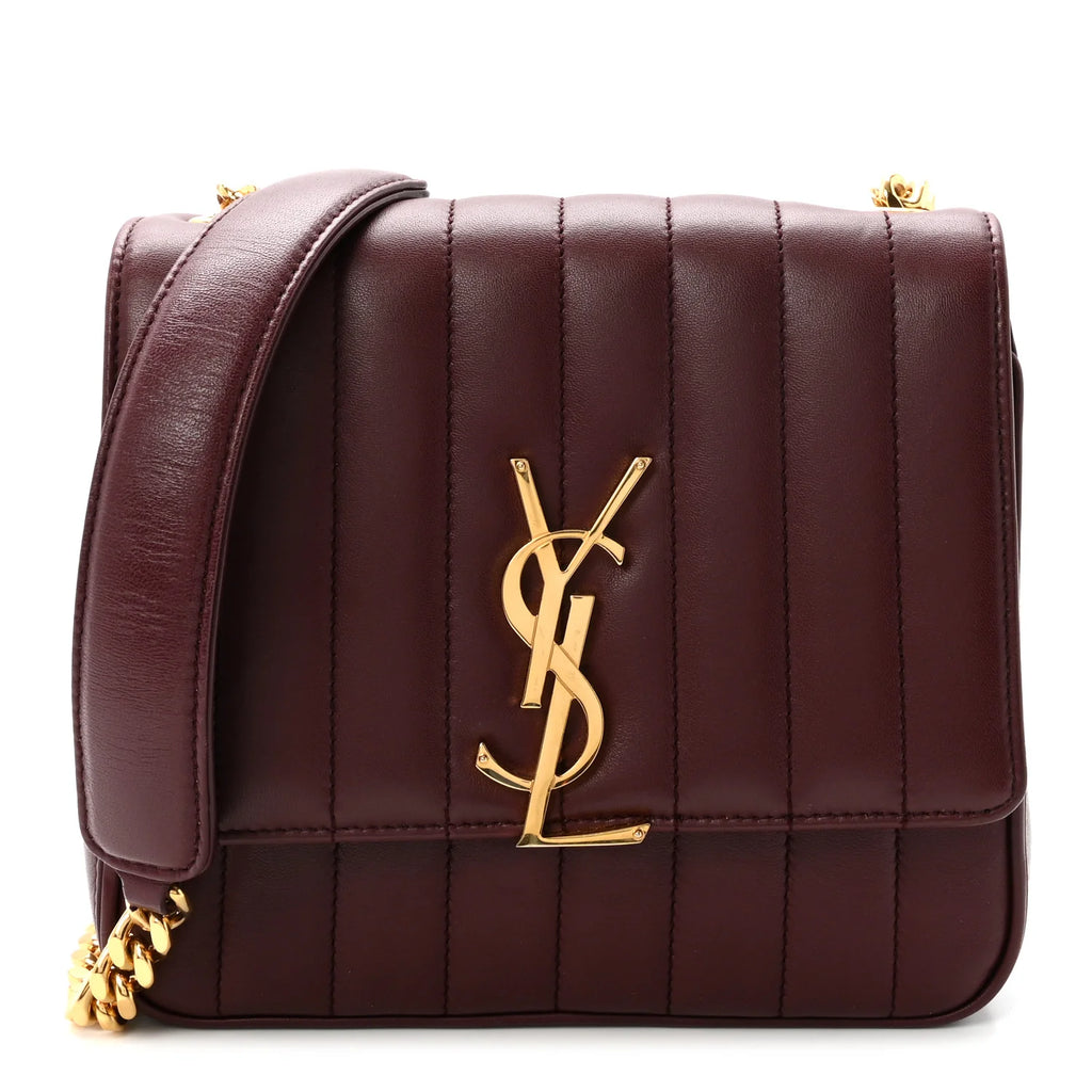 Saint Laurent Burgundy Quilted Vicky