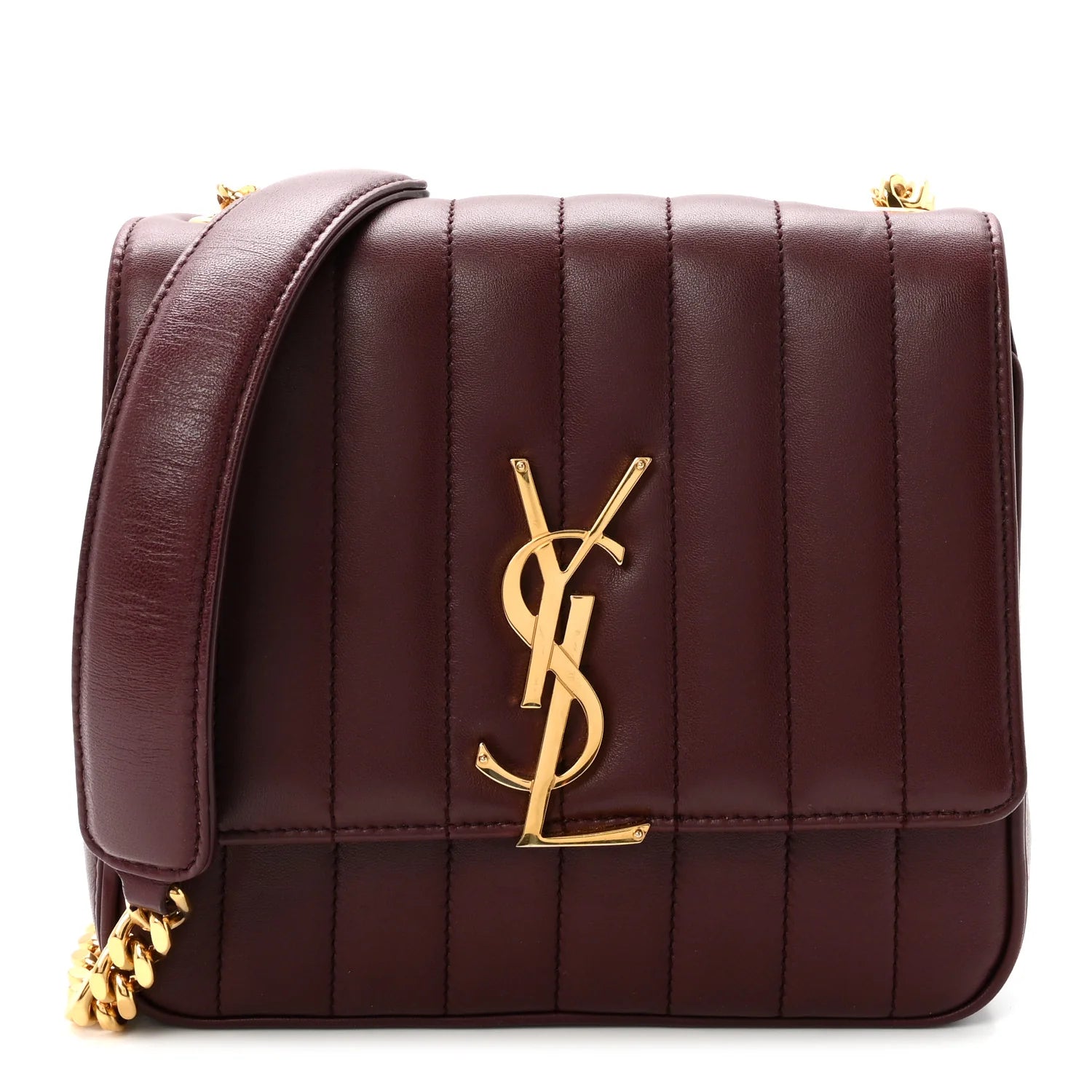 Saint Laurent Burgundy Quilted Vicky