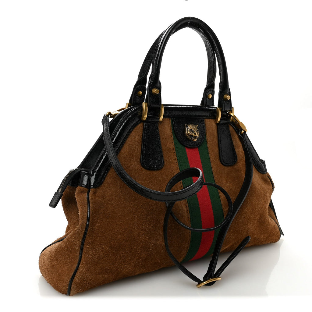 Gucci Ophidia Brown Suede Bag