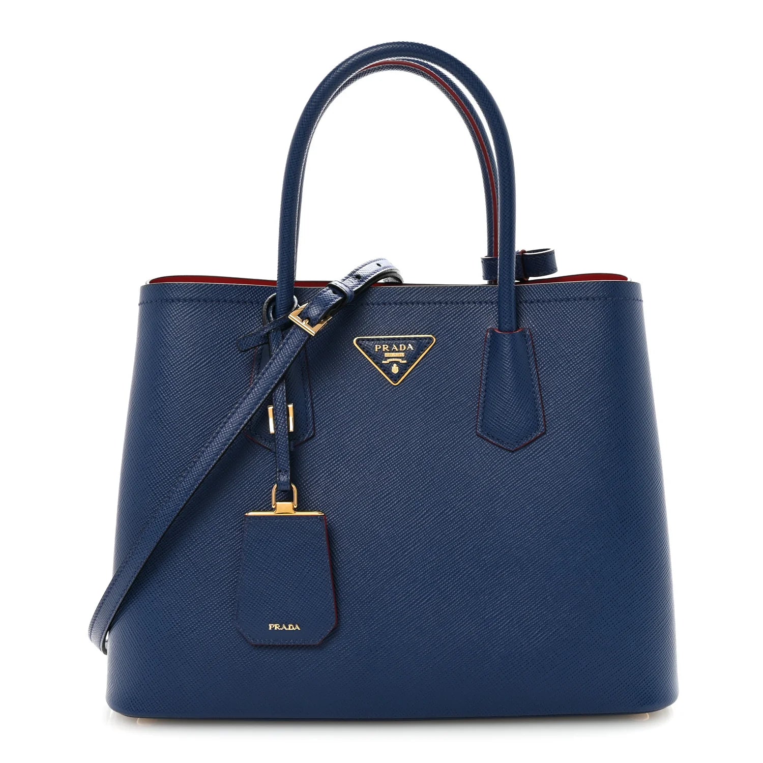 Prada Blue Saffiano Leather Tote